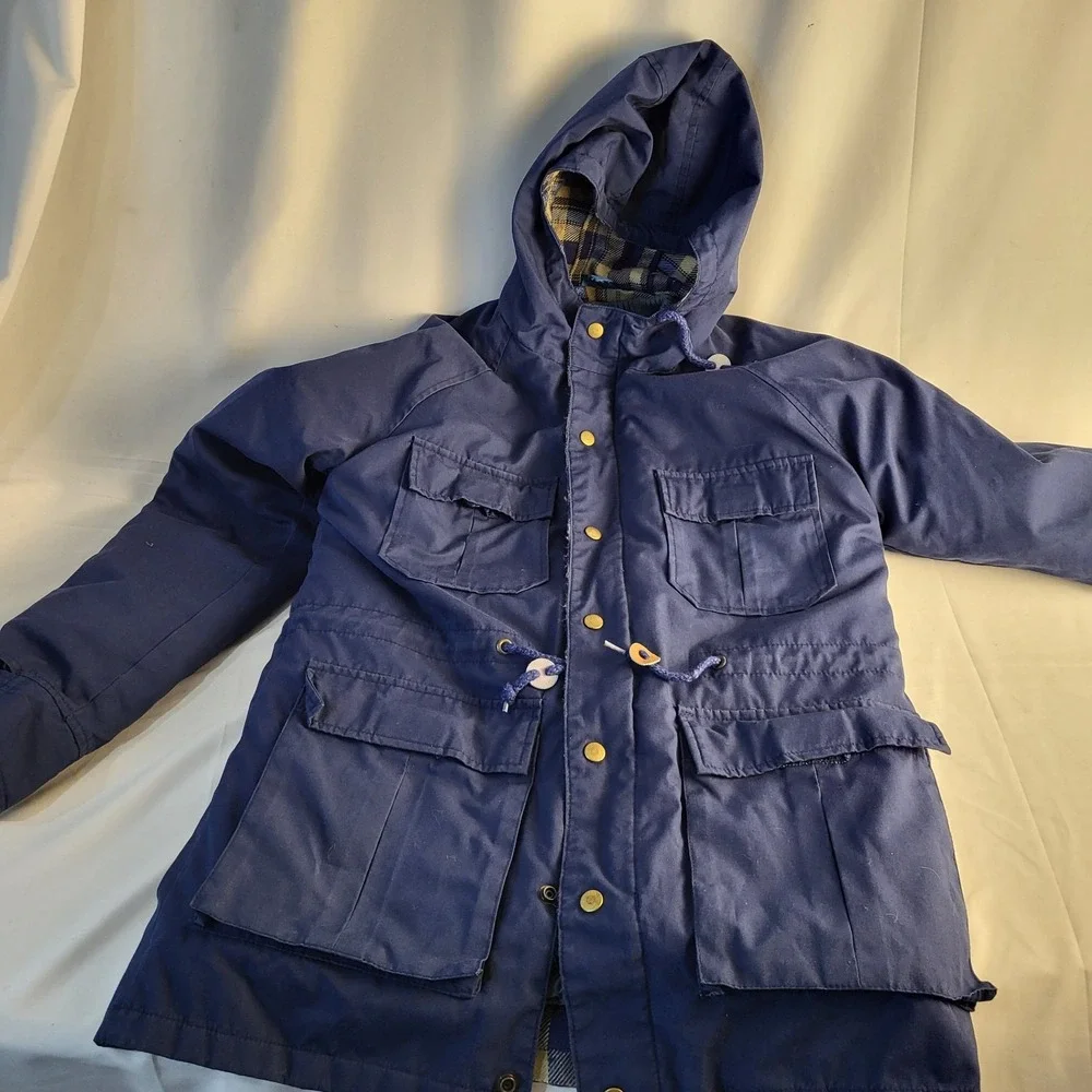Vintage Sz S Northwest Territory 3 in 1 Jacket Flannel Lined + Vest Hood Navy